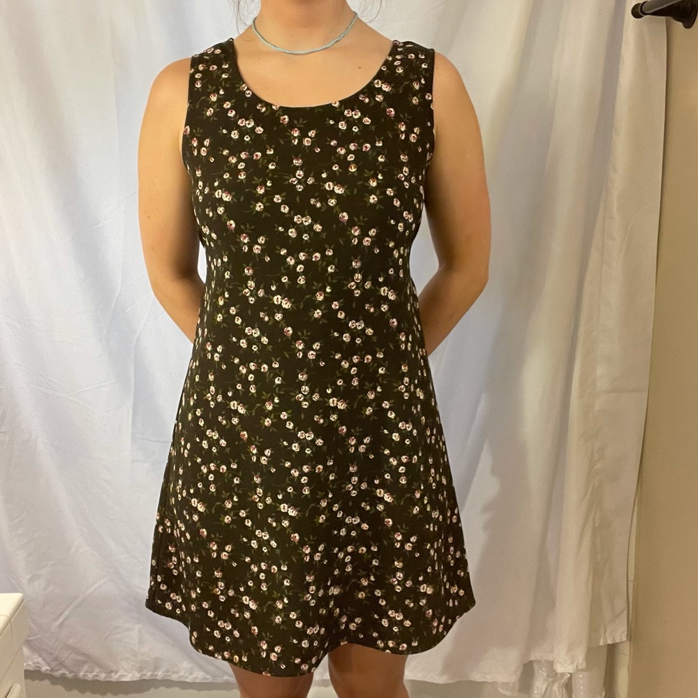 brown floral dress